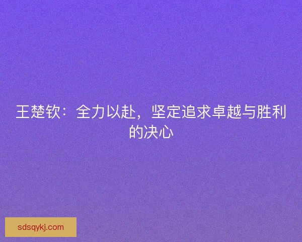 王楚钦：全力以赴，坚定追求卓越与胜利的决心