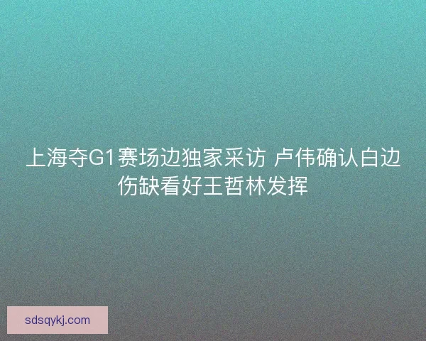 上海夺G1赛场边独家采访 卢伟确认白边伤缺看好王哲林发挥 上海夺G1赛场边独家采访 卢伟确认白边伤缺看好王哲林发挥